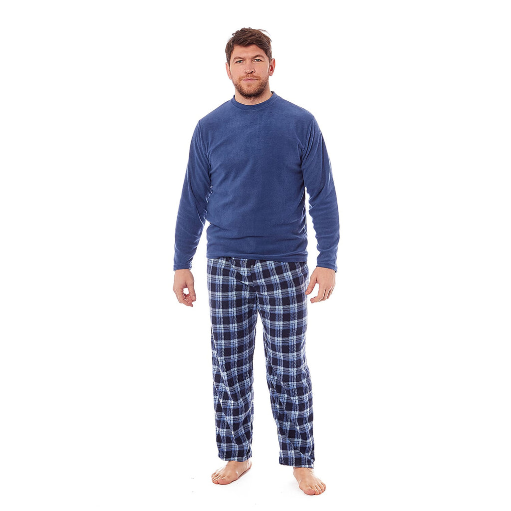 Super Soft Warm Fleece Pyjama Set (Size L) - Denim Blue
