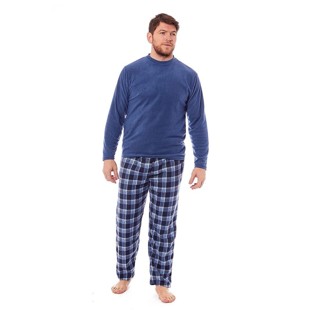 Super Soft Warm Fleece Pyjama Set (Size L) - Denim Blue
