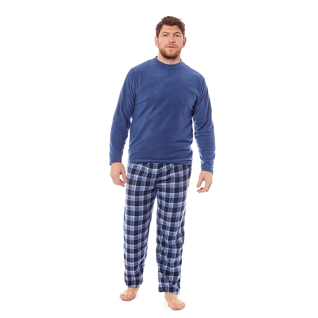 Super Soft Warm Fleece Pyjama Set (Size L) - Denim Blue