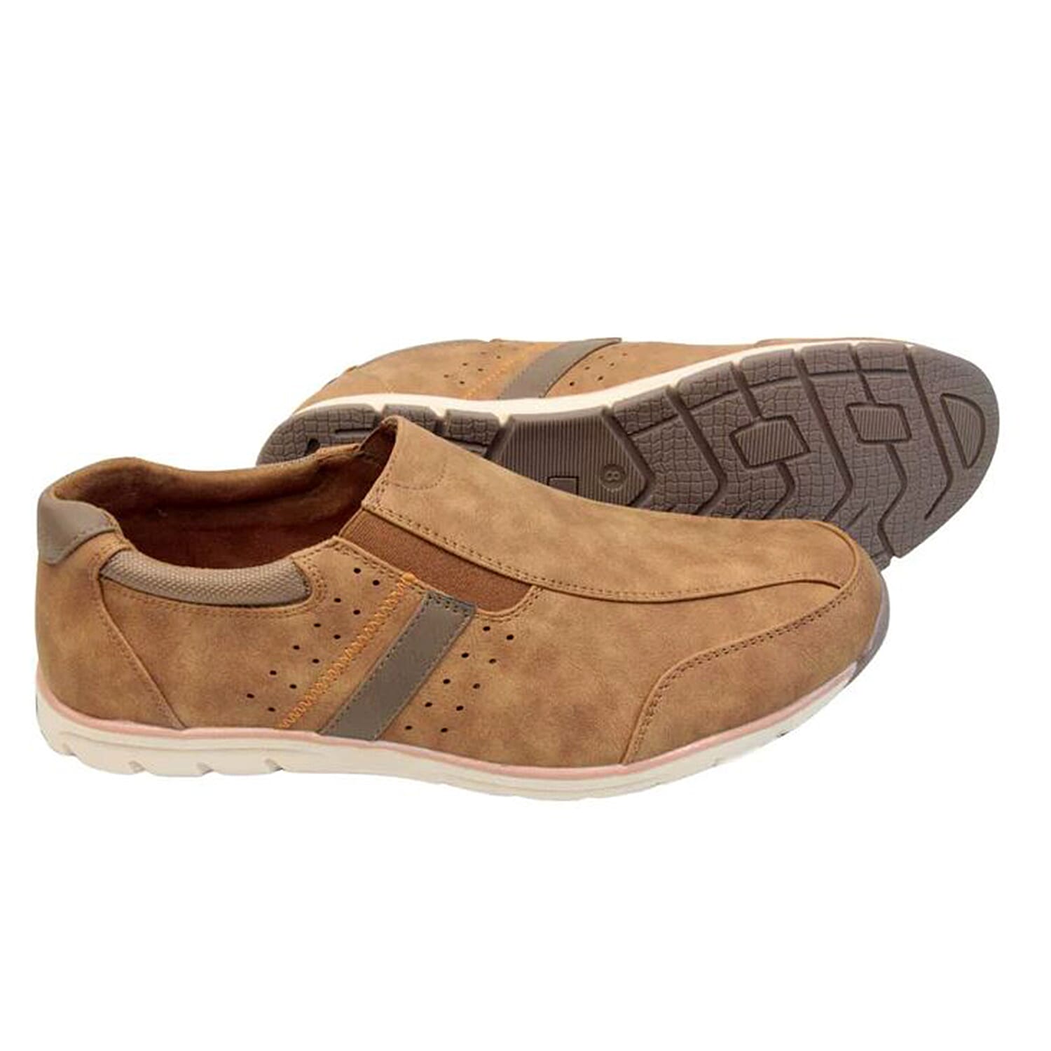 Oakenwood Premium Mens Slip On Trainers - Tan 7744929 0