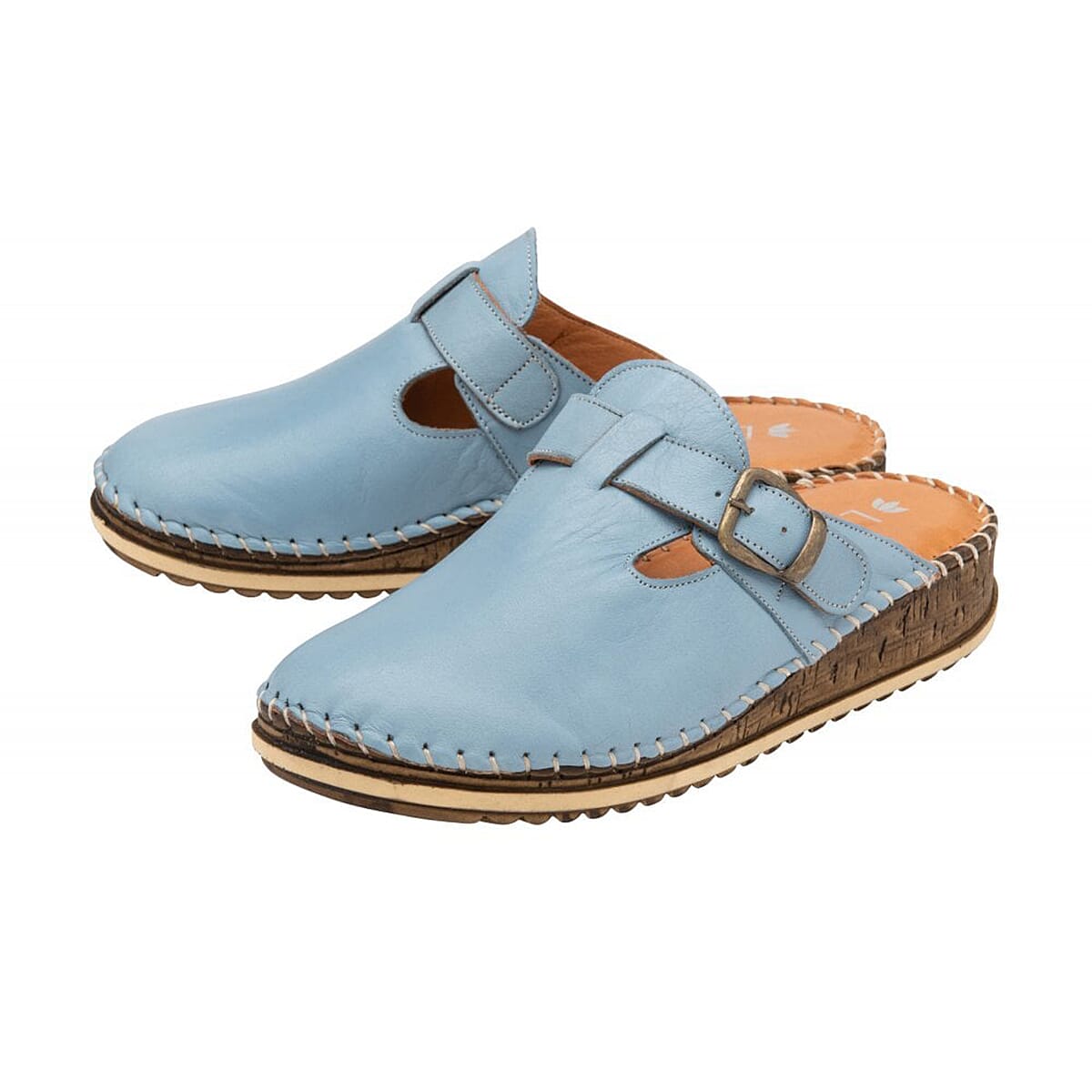 Lotus Leather Kerry Round-Toe Mules - Blue 7755230 0