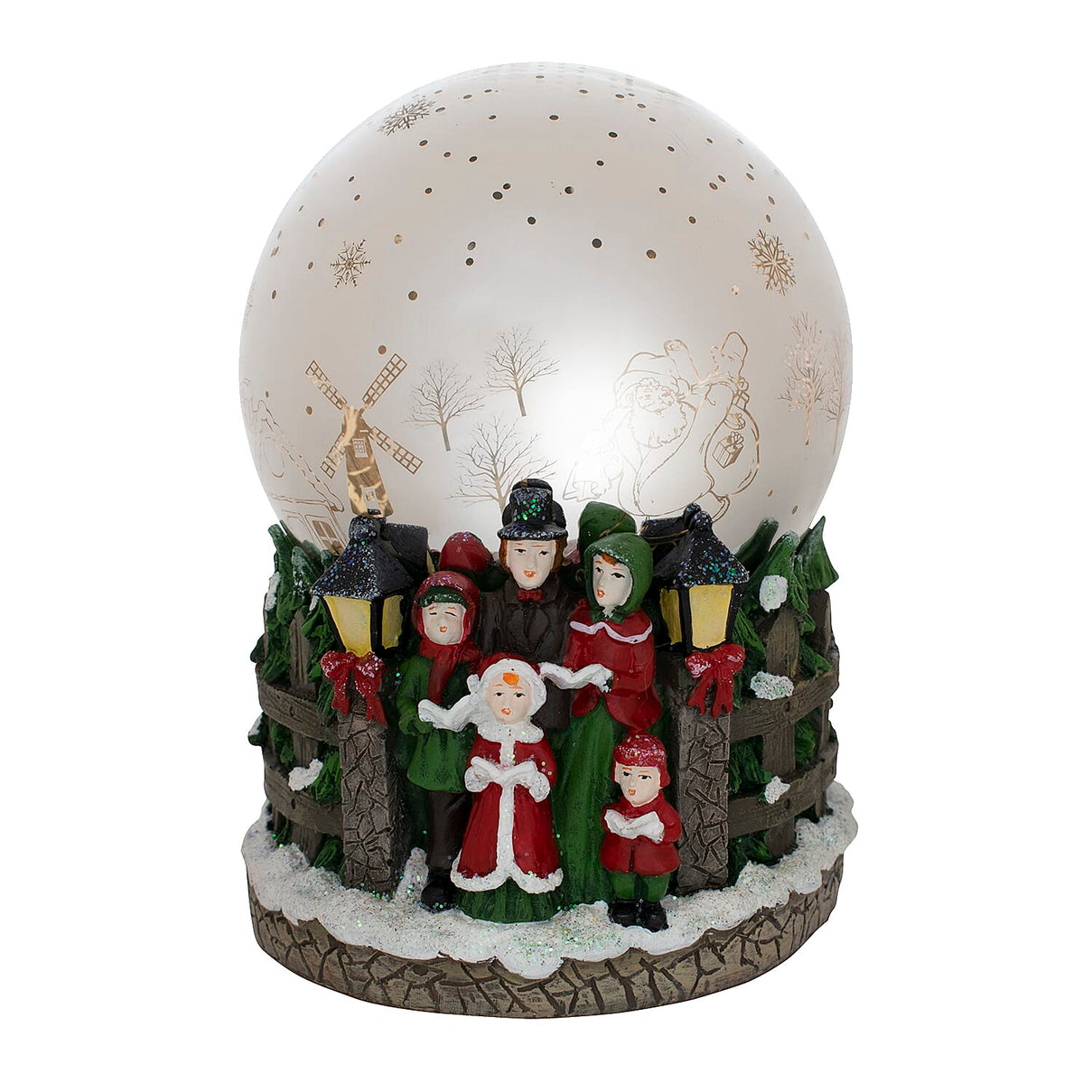 Mercury Glass Musical Christmas Scene Globe Light. 8727749 0