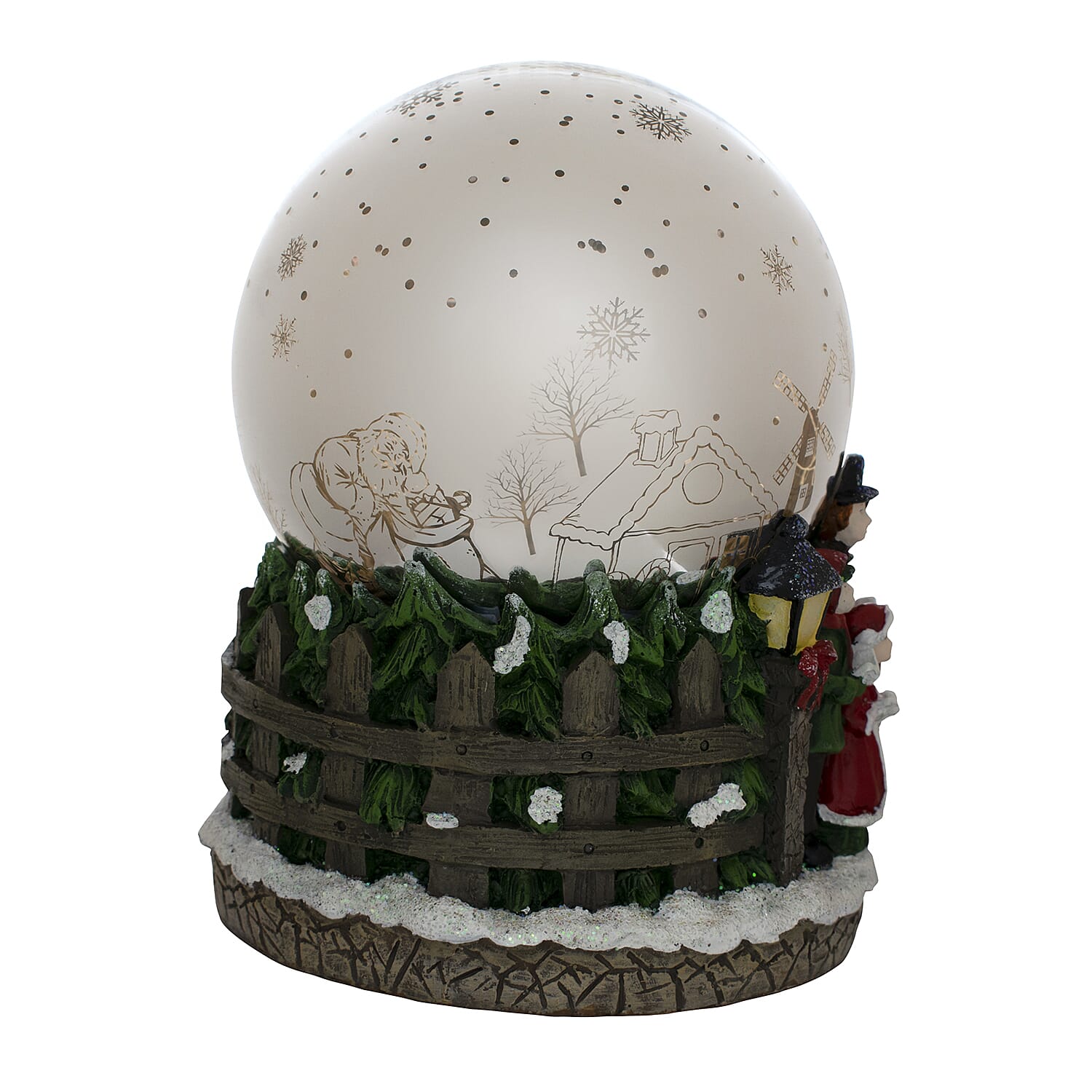 Mercury Glass Musical Christmas Scene Globe Light. 8727749 2
