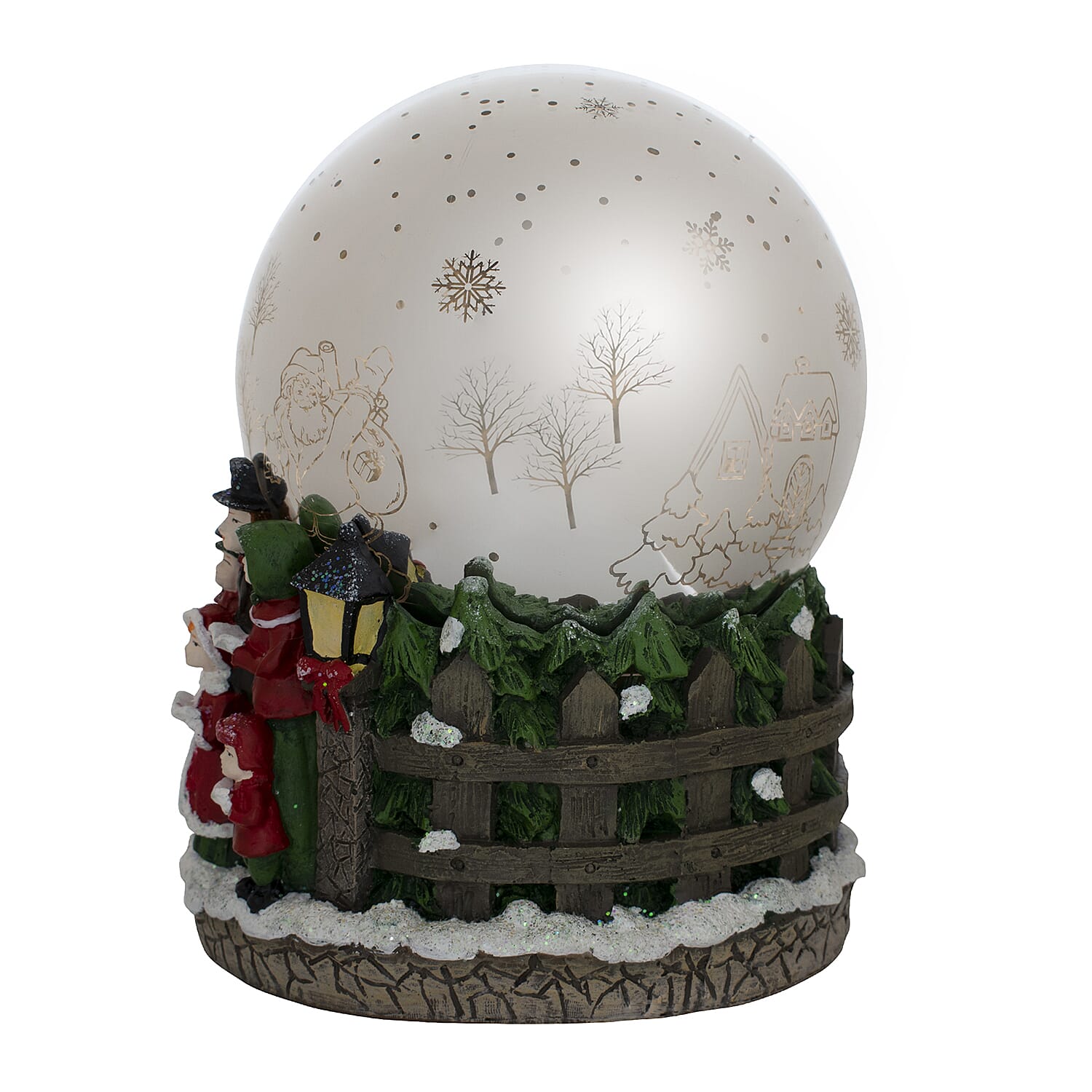 Mercury Glass Musical Christmas Scene Globe Light. 8727749 3