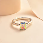 Mercury Mystic Topaz Solitaire Ring in Sterling Silver 1.20 Ct
