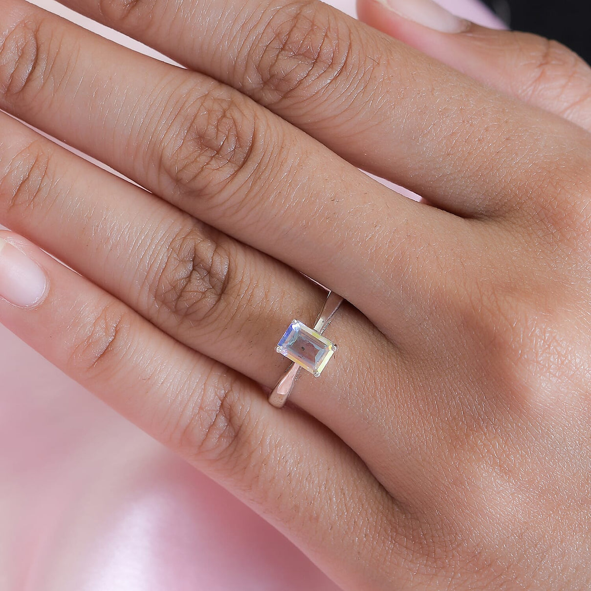 Mercury Mystic Topaz Solitaire Ring in Sterling Silver 1.20 Ct 7521728 2