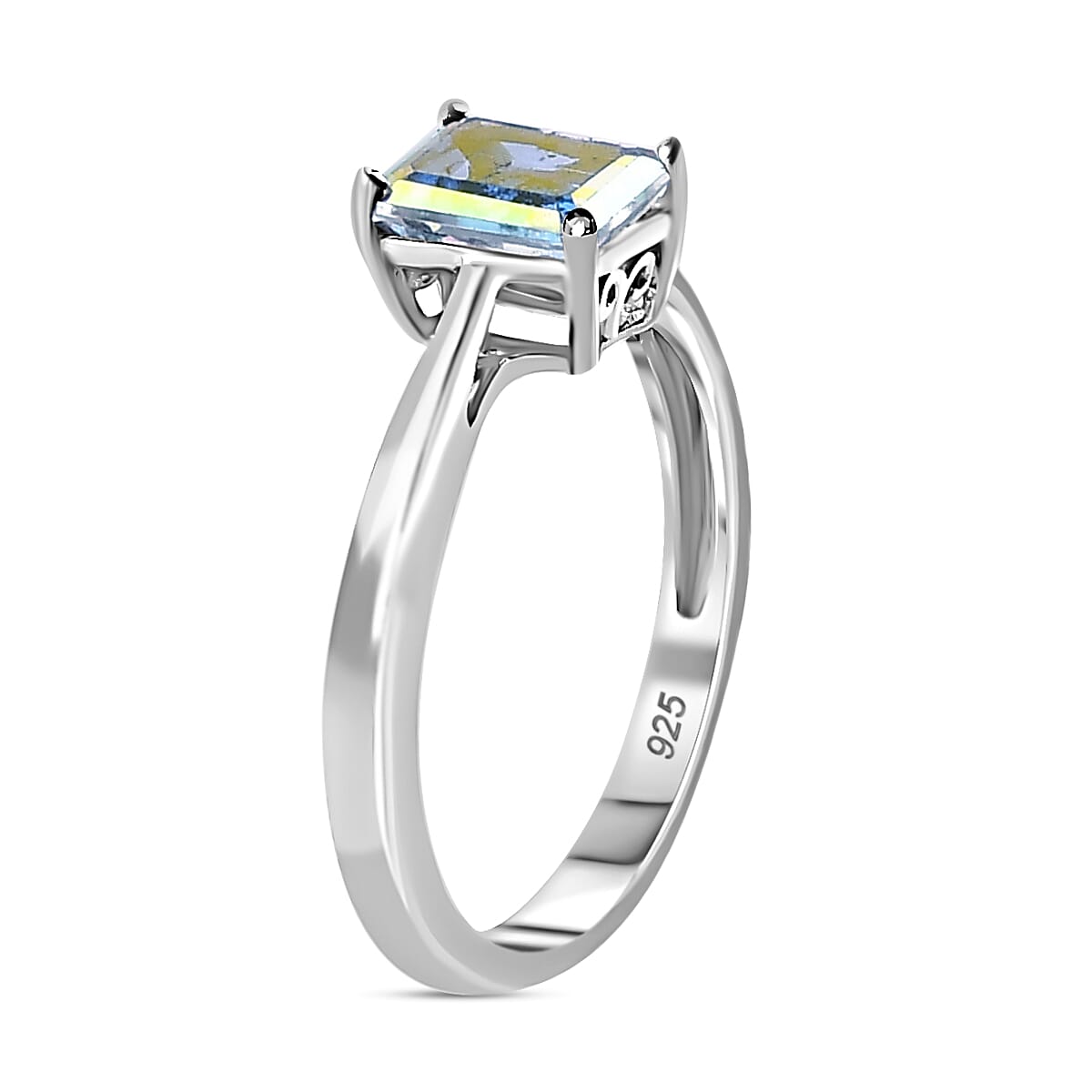 Mercury Mystic Topaz Solitaire Ring in Sterling Silver 1.20 Ct 7521728 3