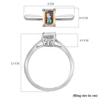 Mercury Mystic Topaz Solitaire Ring in Sterling Silver 1.20 Ct