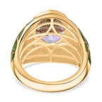 Mercury Mystic Topaz Solitaire Ring in 18K YG Vermeil Plated Sterling Silver 4.15 Ct, Silver Wt. 7.01 Gms