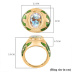 Mercury Mystic Topaz Solitaire Ring in 18K YG Vermeil Plated Sterling Silver 4.15 Ct, Silver Wt. 7.01 Gms