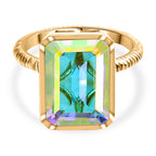 Mercury Mystic Topaz Solitaire Ring in 18K Vermeil Yellow Gold Plated Sterling Silver 8.52 Ct.