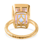 Mercury Mystic Topaz Solitaire Ring in 18K Vermeil Yellow Gold Plated Sterling Silver 8.52 Ct.