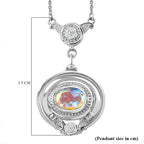 Mercury Mystic Topaz, White Zircon Necklace (Size - 20) in Rhodium Overlay Sterling Silver 2.136  Ct.