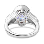 Mercury Mystic Topaz & Natural Zircon Ring in Rhodium Overlay Sterling Silver 4.30 Ct, Silver Wt. 5.30 Gms