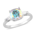 Mercury Mystic Topaz and White Topaz Ring in Platinum Overlay Sterling Silver 1.75 Ct.