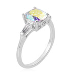 Mercury Mystic Topaz and White Topaz Ring in Platinum Overlay Sterling Silver 1.75 Ct.