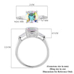 Mercury Mystic Topaz and White Topaz Ring in Platinum Overlay Sterling Silver 1.75 Ct.