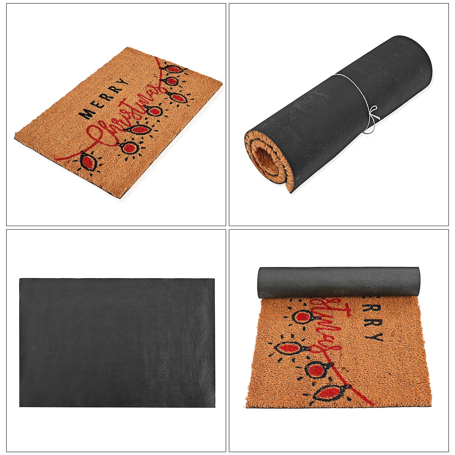 Merry Christmas Bleached Print Coir Doormat V32534789 7