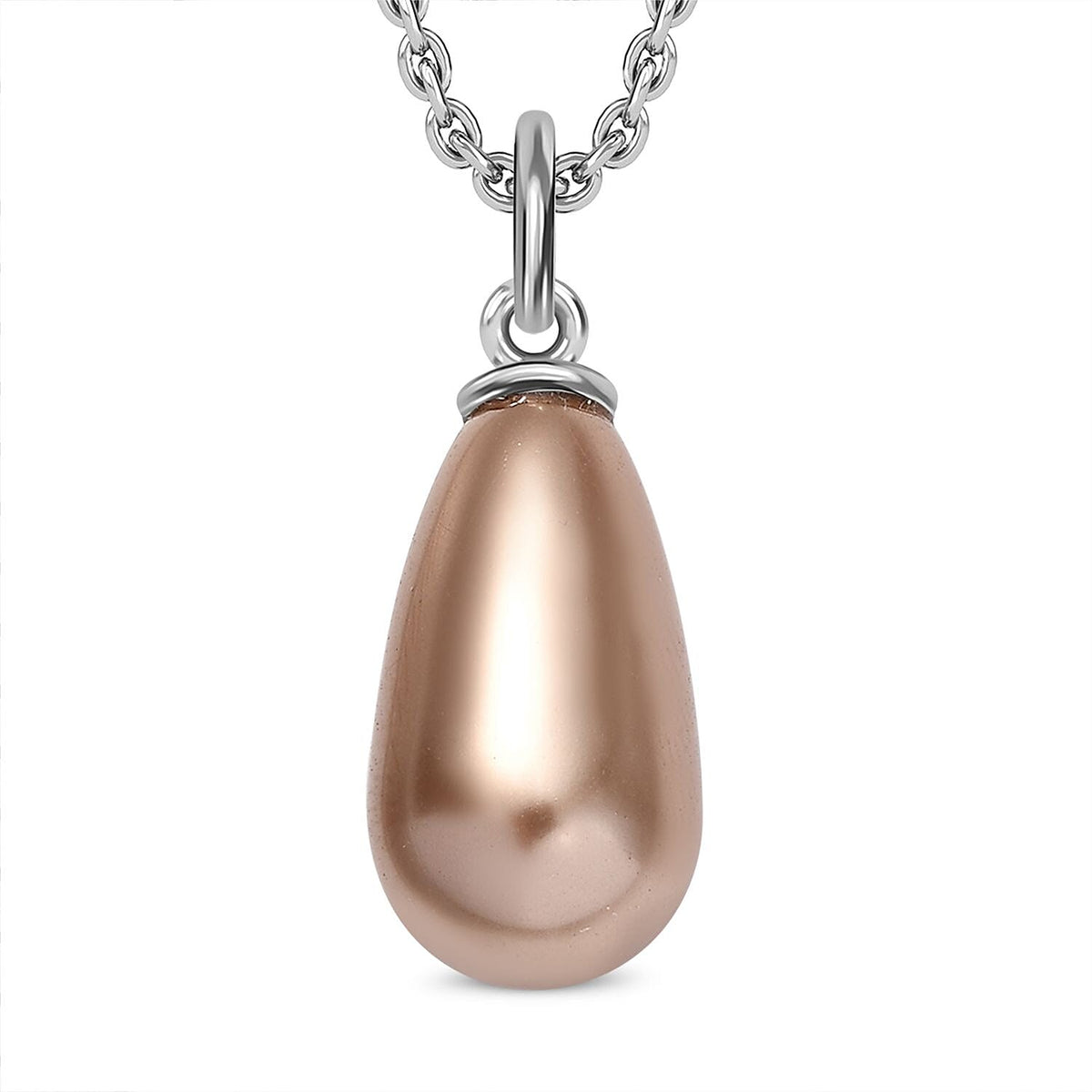 Metallic Rose Gold Swarovski Crystal Pendant with Chain (Size 20) in Platinum Overlay Sterling Silver 7.92 Ct. 4369448 0