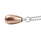 Metallic Rose Gold Swarovski Crystal Pendant with Chain (Size 20) in Platinum Overlay Sterling Silver 7.92 Ct.