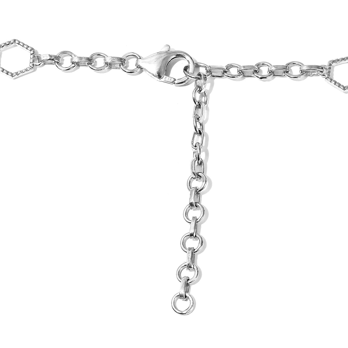 Meteorite Honeycomb Design Necklace in Platinum Plated Sterling Silver 3726767 4