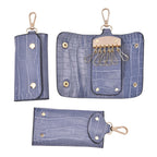 Closeout Deal - Set of 6 Croc Embossed Handbags - Blue