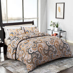 Hush Heaven 3-Piece Printed Duvet Set with Pillow Covers - Storage Bag (Size Double) - Multicolor