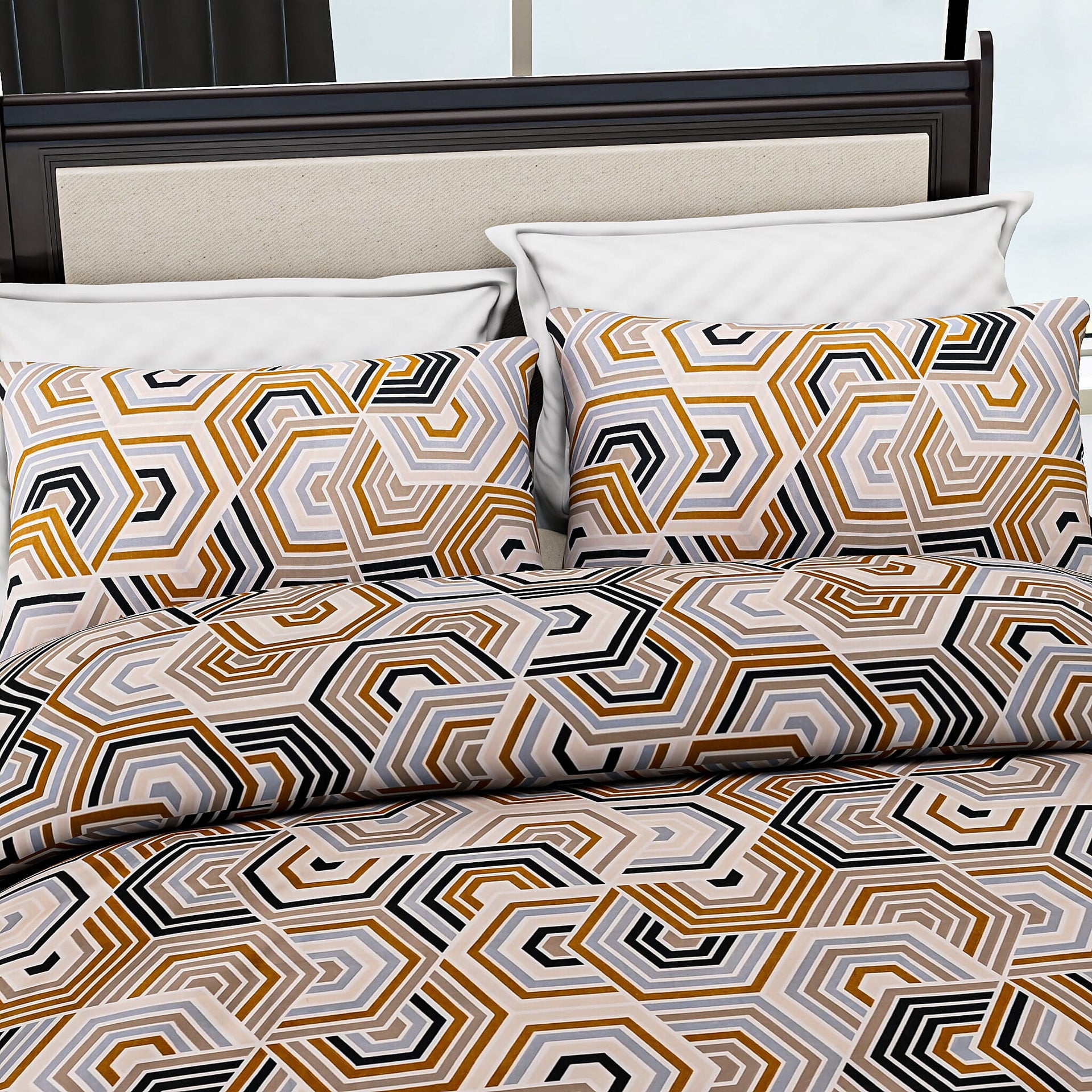 Hush Heaven 3-Piece Printed Duvet Set with Pillow Covers - Storage Bag (Size Double) - Multicolor 8083250 4