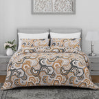 Hush Heaven 3-Piece Printed Duvet Set with Pillow Covers - Storage Bag (Size King) - Multicolor