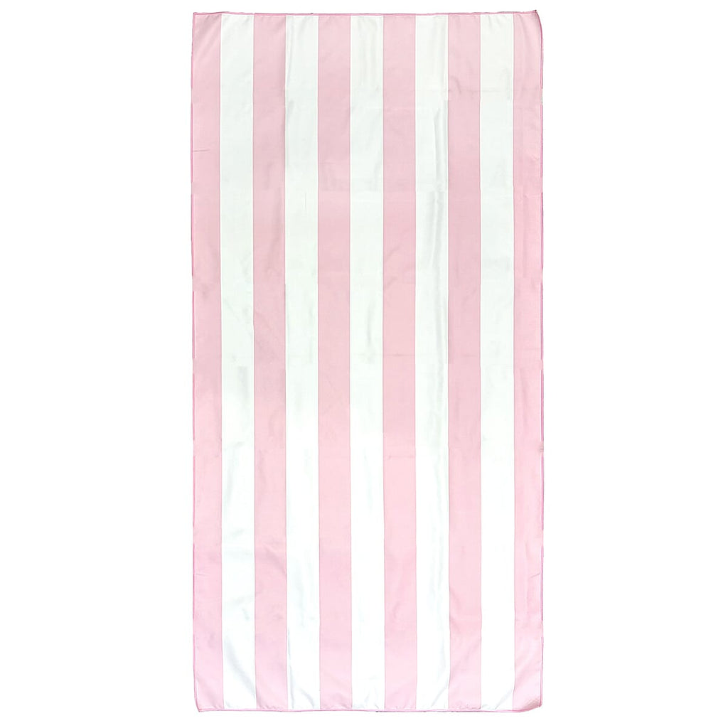 Quick Dry Beach Towel (80 x 160cm) - Pink & White