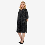 La Marey Gold Metallic Print Midi Dress (Size 10) - Black & Beige