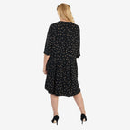 La Marey Gold Metallic Print Midi Dress (Size 10) - Black & Beige