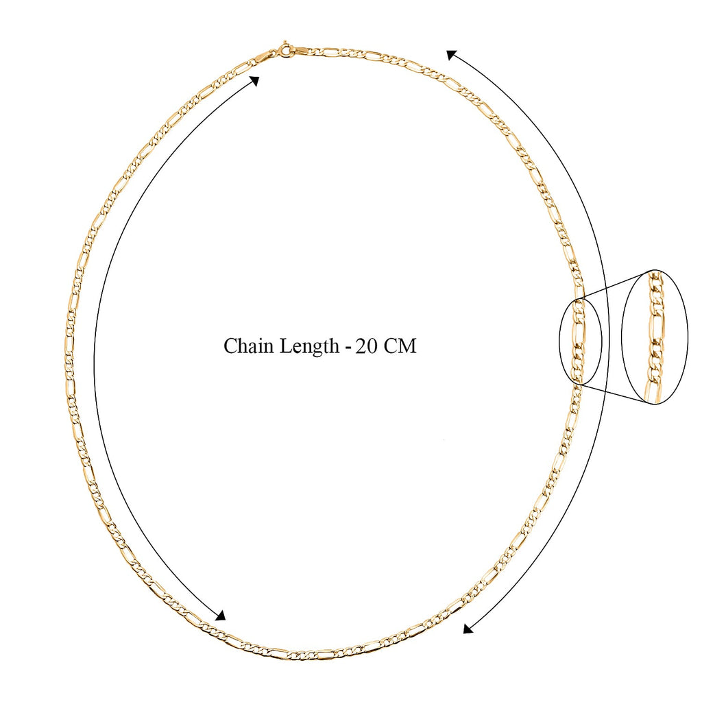 Italian Closeout - 9K Yellow Gold Figaro Necklace (Size - 20)