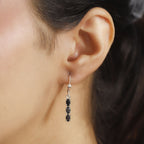 Midnight Sapphire  Solitaire Lever Back Earring in rhodium Sterling Silver 1.68 ct  1.926  Ct.