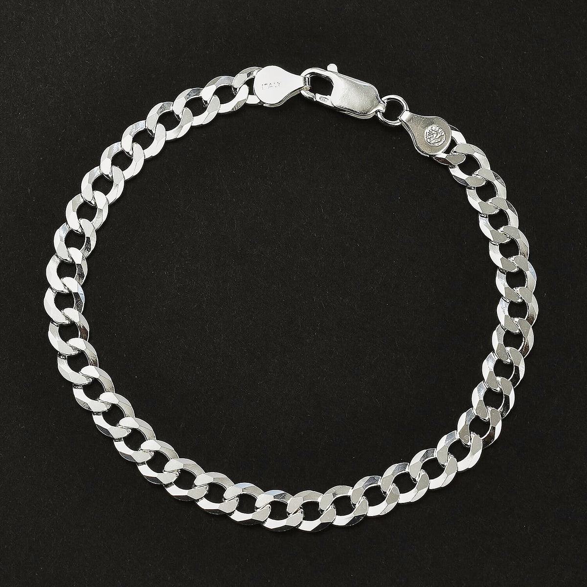 Milan Closeout - Made in ITALY Rounded Curb Bracelet in Sterling Silver (Size - 8), Silver Wt. 7.90 Gms 7723431 1