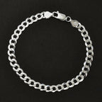 Milan Closeout - Made in ITALY Rounded Curb Bracelet in Sterling Silver (Size - 8), Silver Wt. 7.90 Gms