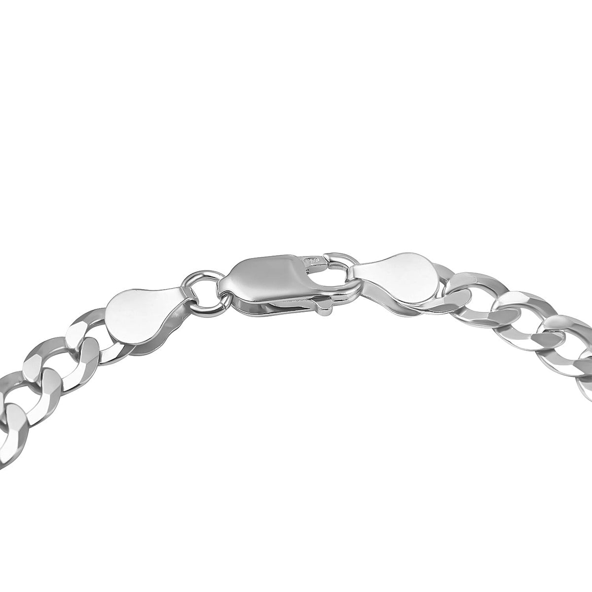 Milan Closeout - Made in ITALY Rounded Curb Bracelet in Sterling Silver (Size - 8), Silver Wt. 7.90 Gms 7723431 3