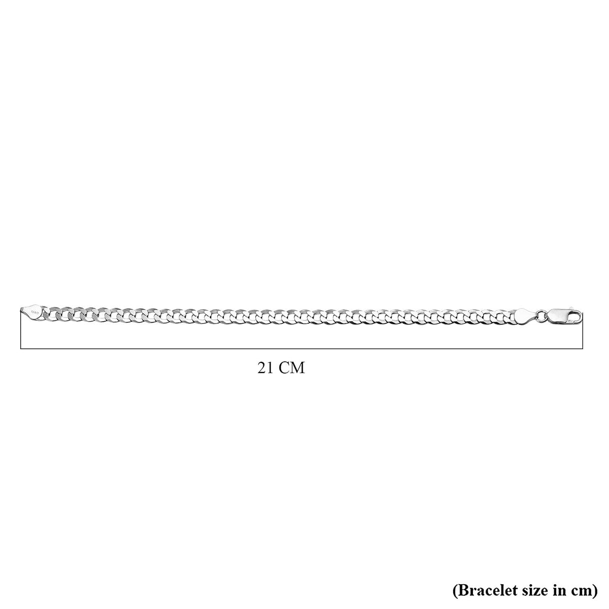 Milan Closeout - Made in ITALY Rounded Curb Bracelet in Sterling Silver (Size - 8), Silver Wt. 7.90 Gms 7723431 4