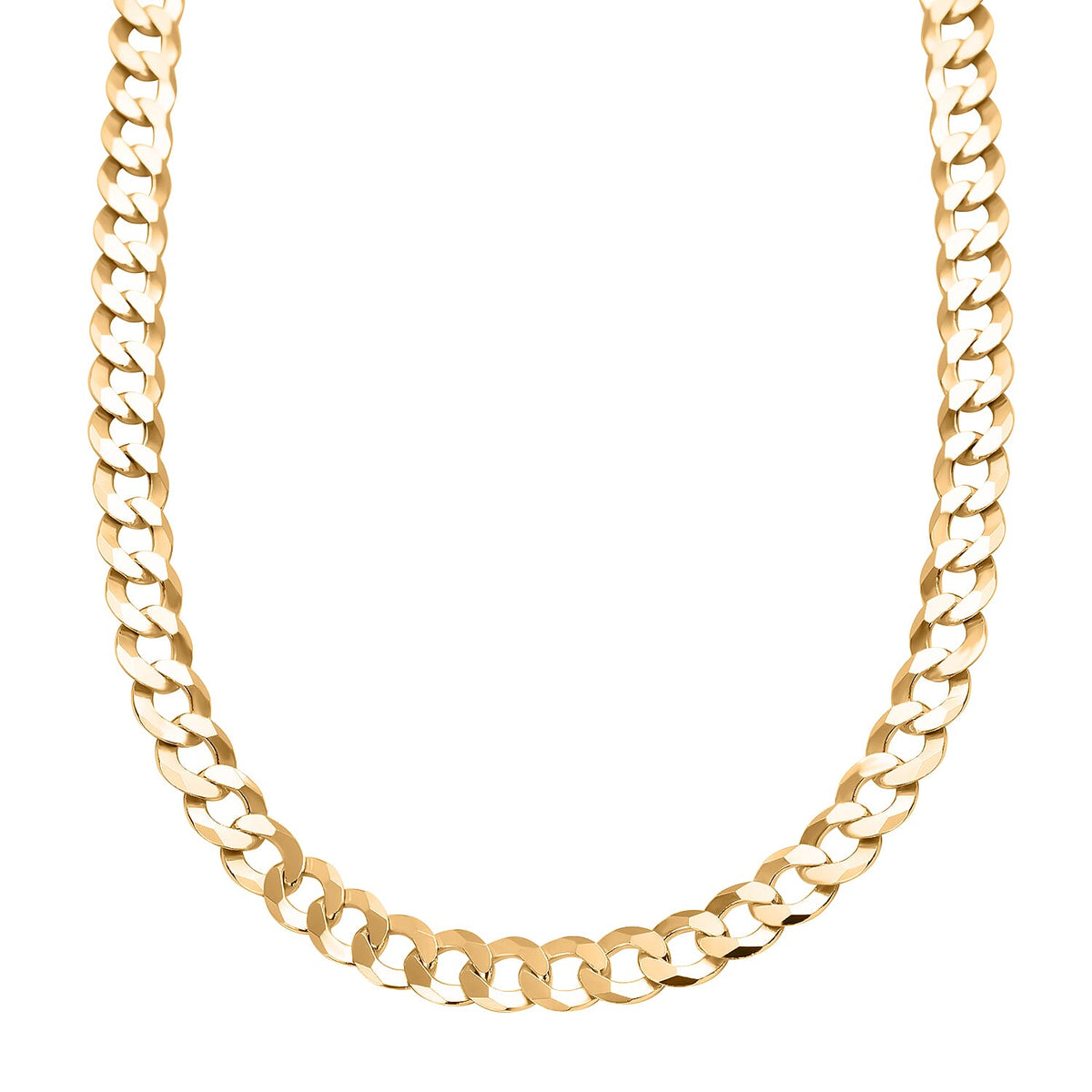 Milan Closeout - Made in ITALY Rounded Curb Necklace in Gold Overlay Sterling Silver (Size - 22), Silver Wt. 19.50 Gms 7723427 0