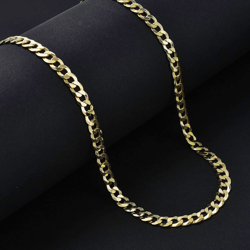 Milan Closeout - Made in ITALY Rounded Curb Necklace in Gold Overlay Sterling Silver (Size - 22), Silver Wt. 19.50 Gms
