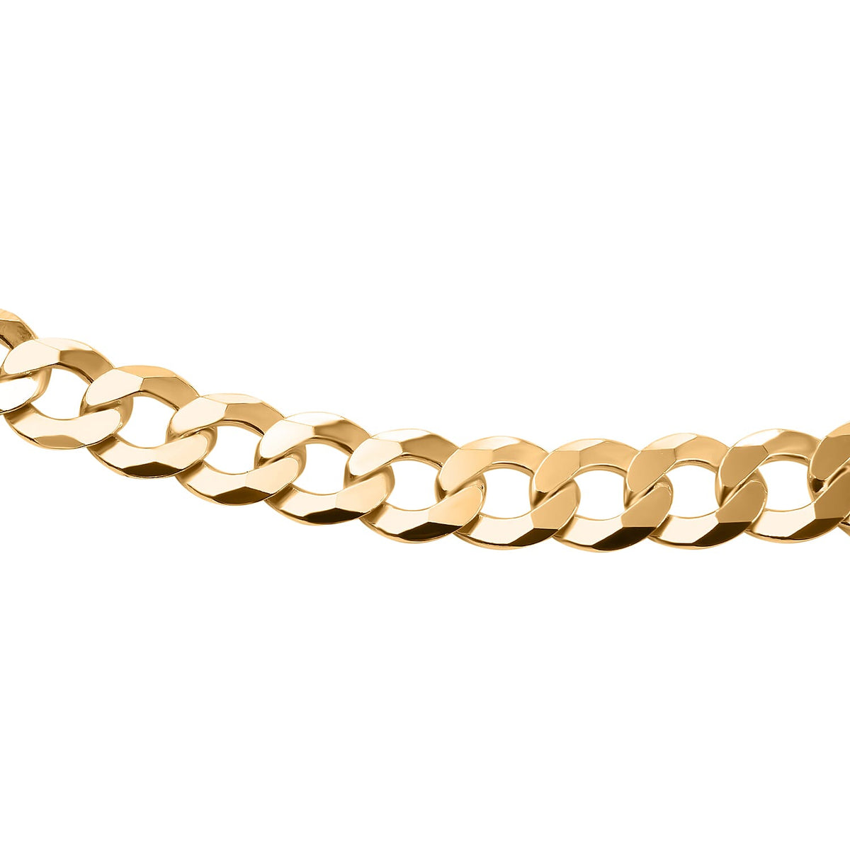 Milan Closeout - Made in ITALY Rounded Curb Necklace in Gold Overlay Sterling Silver (Size - 22), Silver Wt. 19.50 Gms 7723427 2