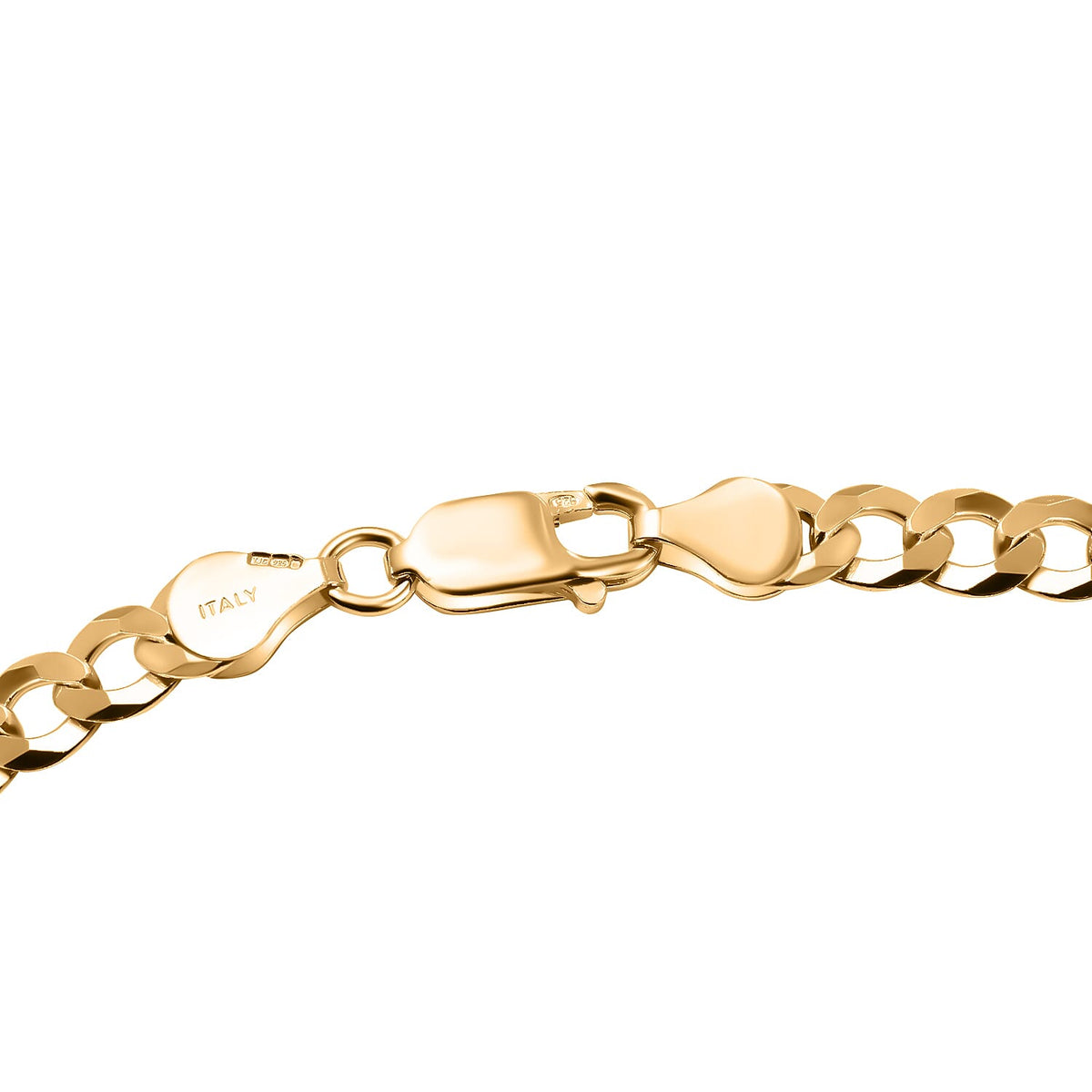 Milan Closeout - Made in ITALY Rounded Curb Necklace in Gold Overlay Sterling Silver (Size - 22), Silver Wt. 19.50 Gms 7723427 3