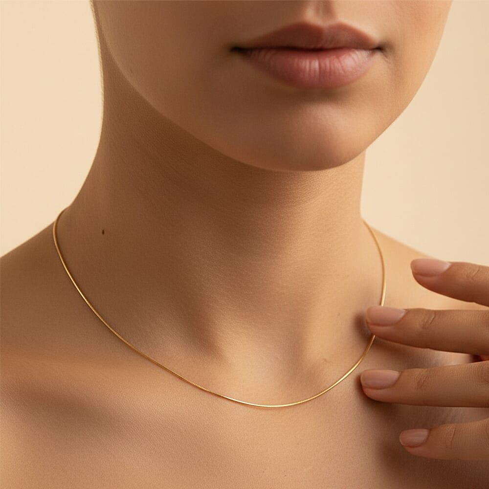 Mini Round Snake Chain 16 Inch in 9K Yellow Gold 7575576 1