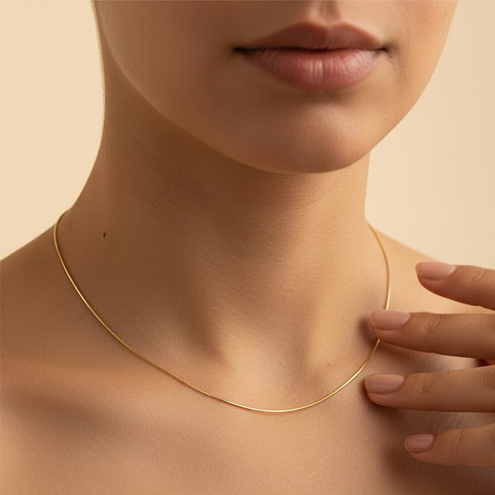 Mini Round Snake Chain 16 Inch in 9K Yellow Gold 7575576 2