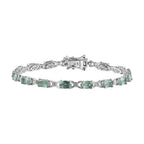Mint Kyanite & White Zircon Cluster Bracelet (Size - 7) in Platinum Overlay Sterling Silver 10.54 Ct, Silver Wt. 7.81 Gms