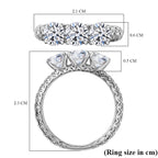 Mirage Collection - Luxuriant 9K White Gold SGL Certified Lab Grown Diamond (SI-GH) Trilogy Ring 1.56 Ct.
