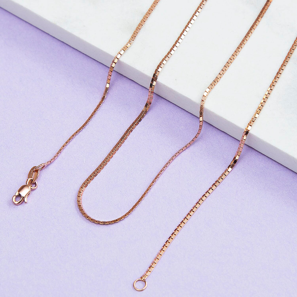 Mirror Box Chain 18 Inch in 9K Rose Gold 7582337 1