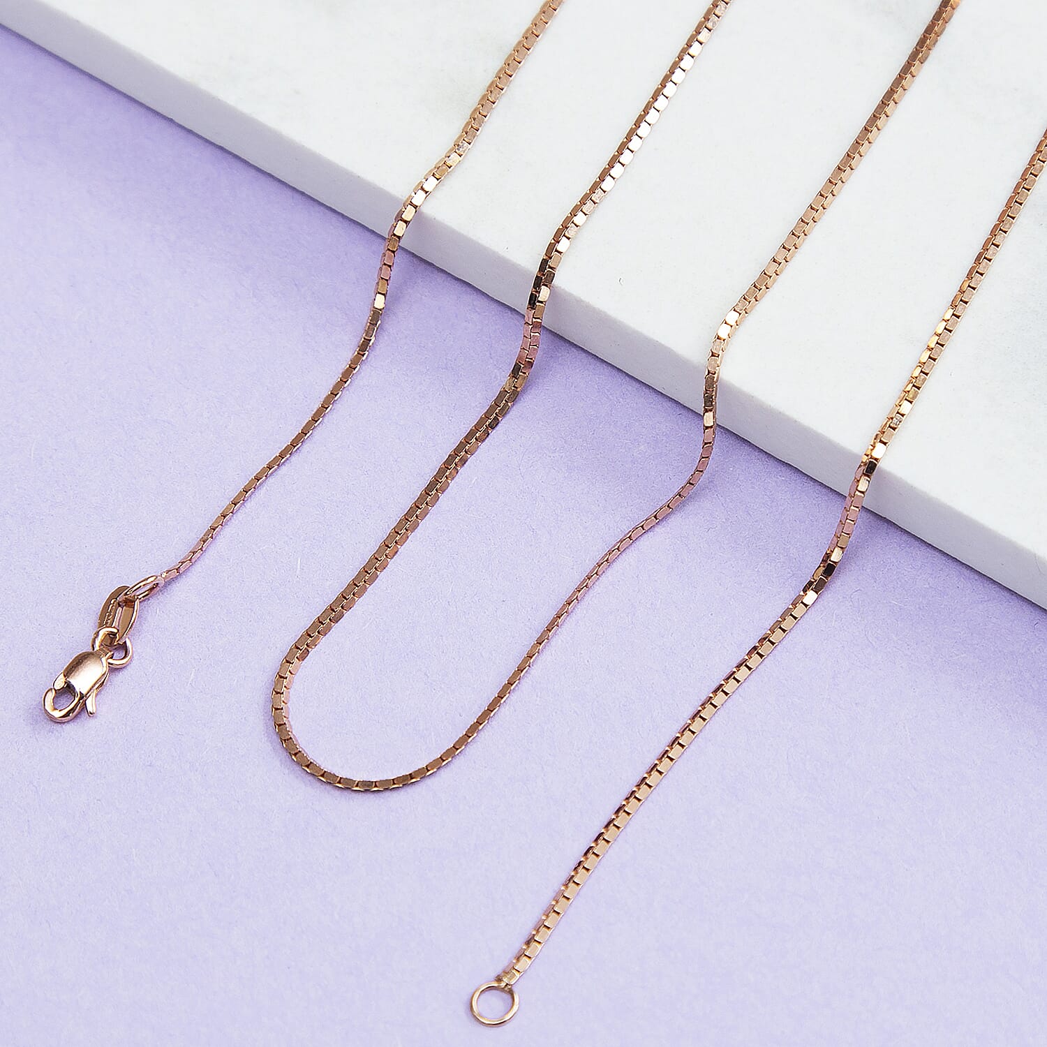Mirror Box Chain 18 Inch in 9K Rose Gold 7582337 1