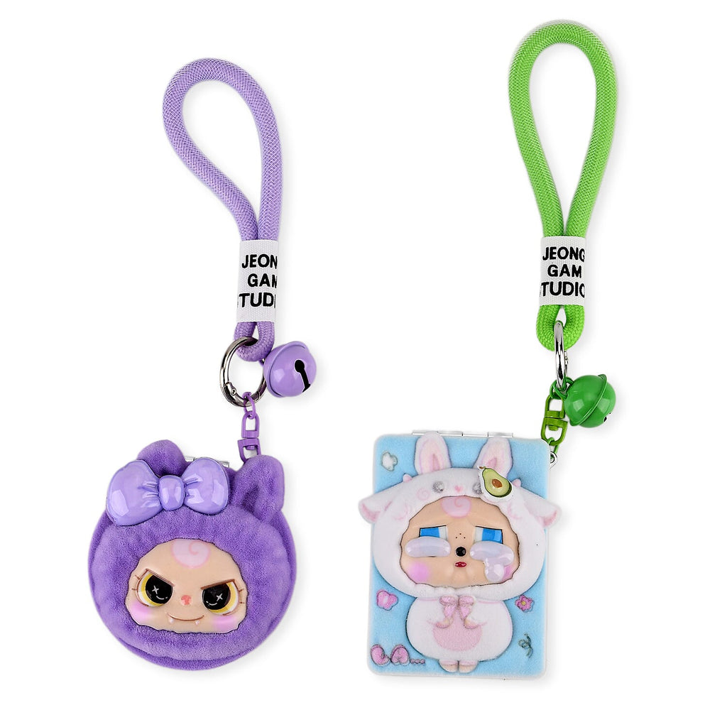 Set of 2 - 3D Character Design Compact Mirrors - Blue & Purple