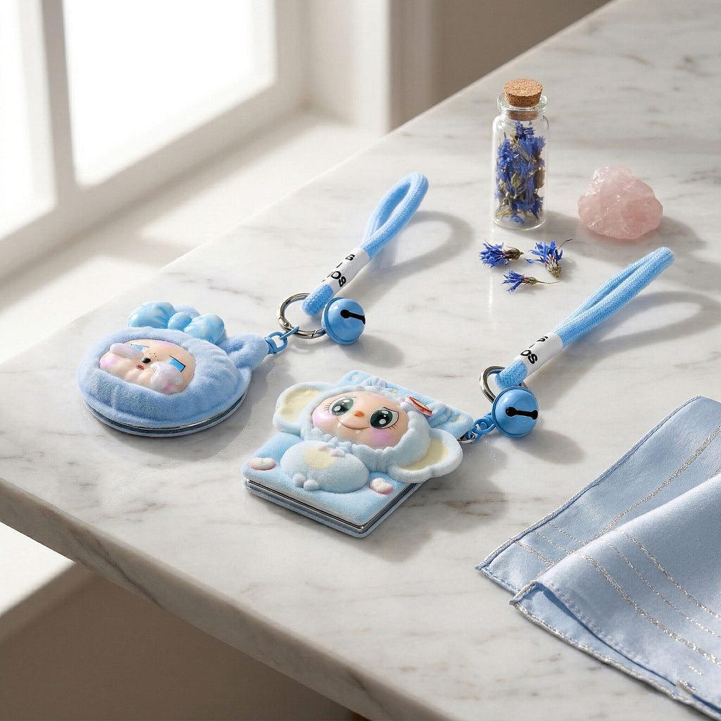 Set of 2 - 3D Character Design Compact Mirrors - Blue